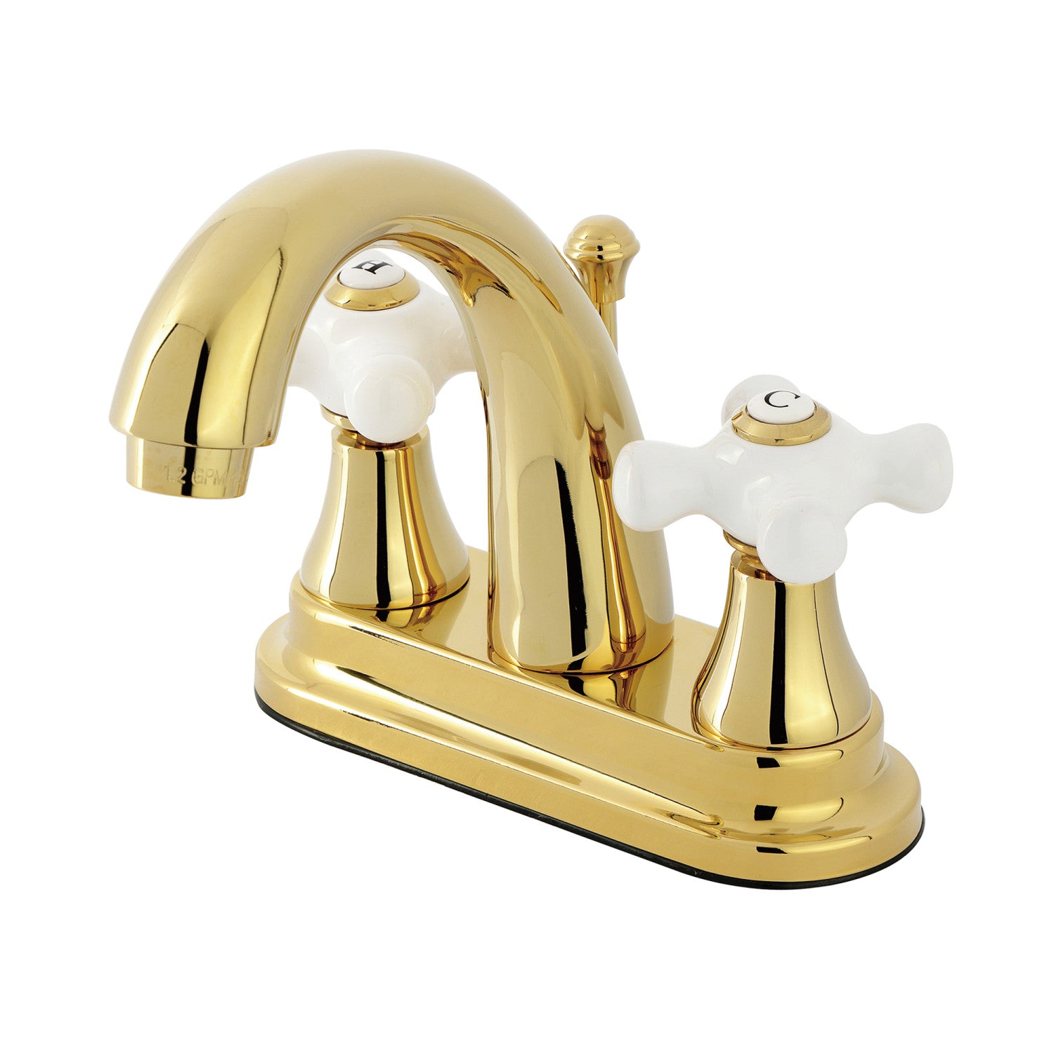 Kingston Heirloom KS7612PX - English Vintage Double-Handle 3-Hole Deck Mount 4-Inch Centerset Bathroom Faucet with Brass Pop-Up, Polished Brass — image 1